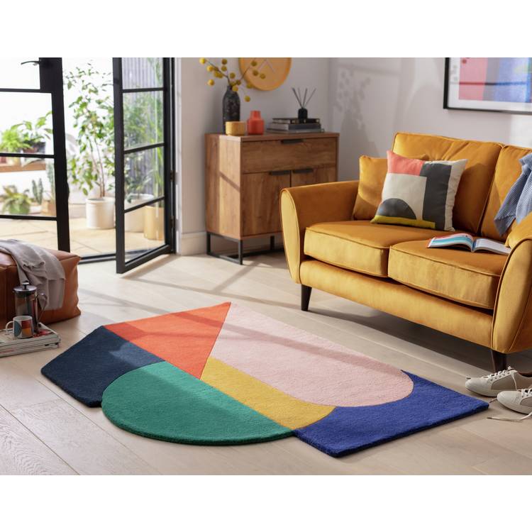 Habitat Studio Geometric Wool Flatweave Rug - 170x120cm 0