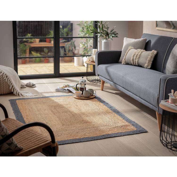 Habitat Border Braided Natural Jute Flatweave Rug - 120x60cm 0