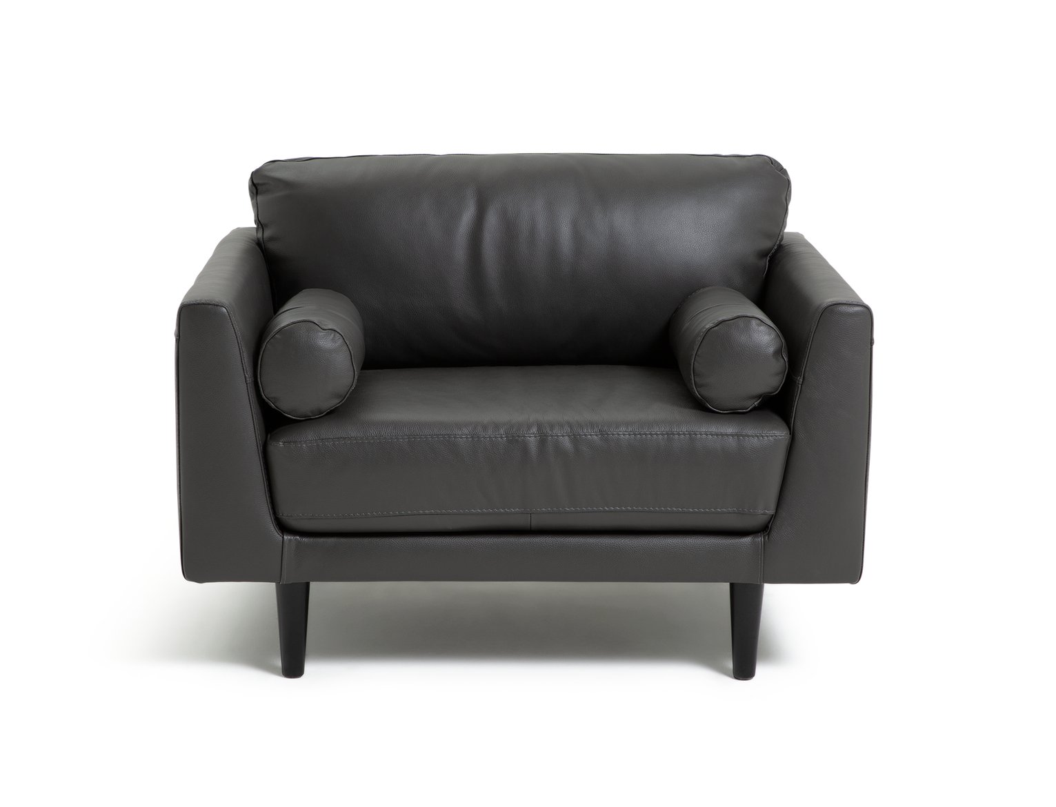 Habitat Jackson Leather Cuddle Chair - Grey