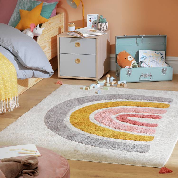 Habitat Kids Rainbow Natural Cotton Flatweave Rug -170x120cm 0
