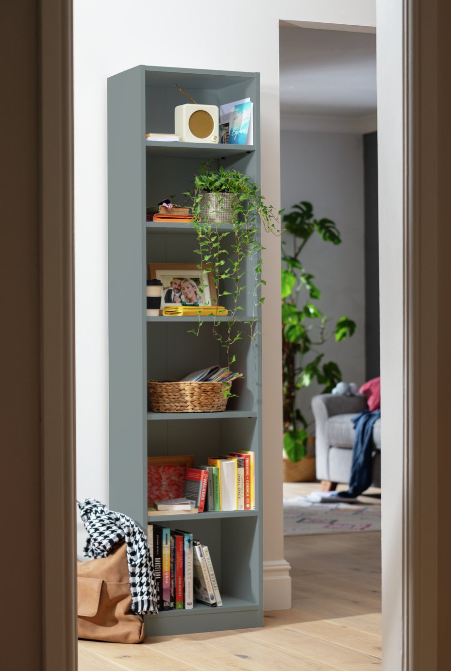 Argos Home Maine Narrow Bookcase - Grey