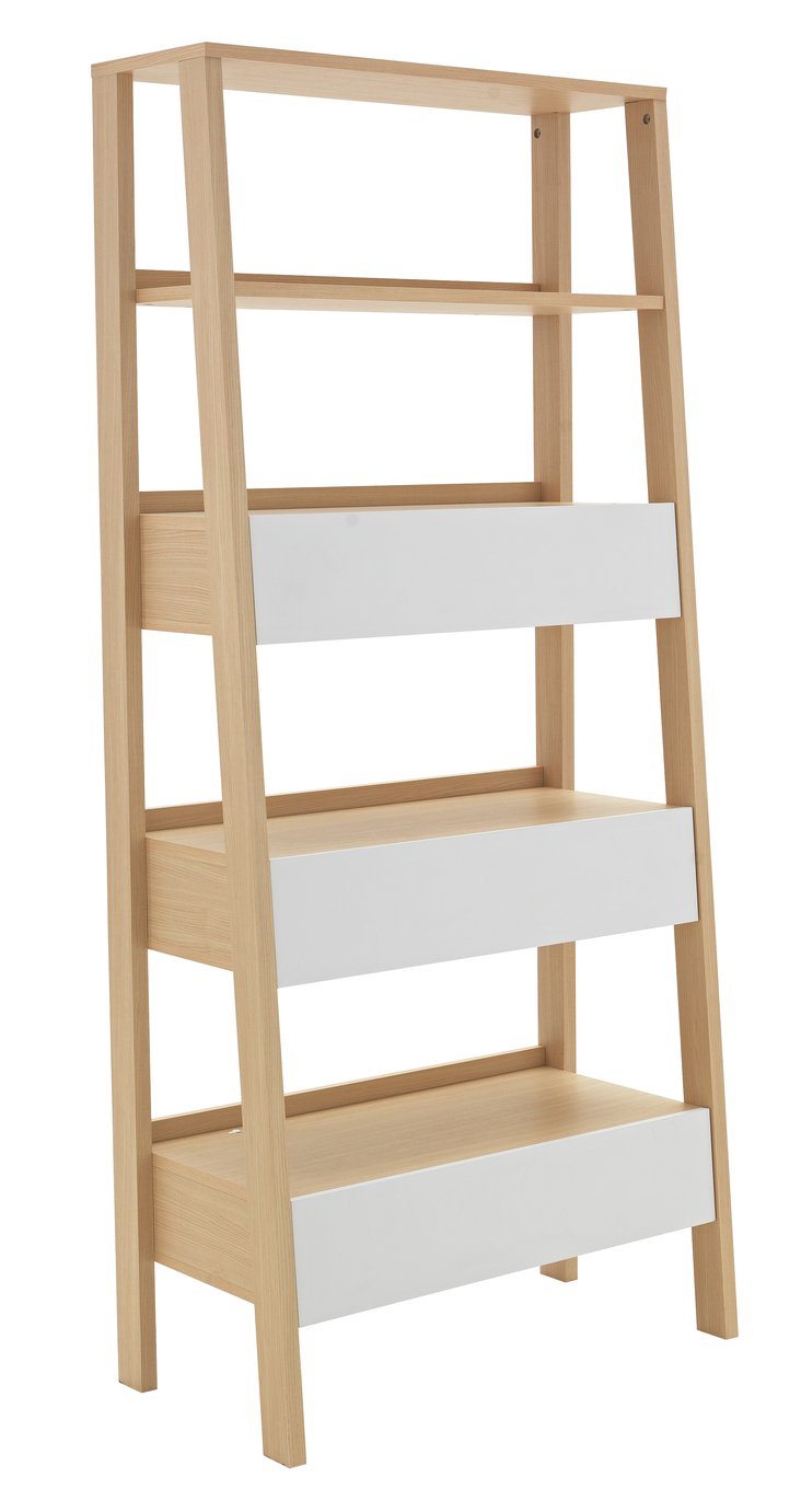 Argos Home Essel 5 Shelf Leaning Bookcase - Two Tone