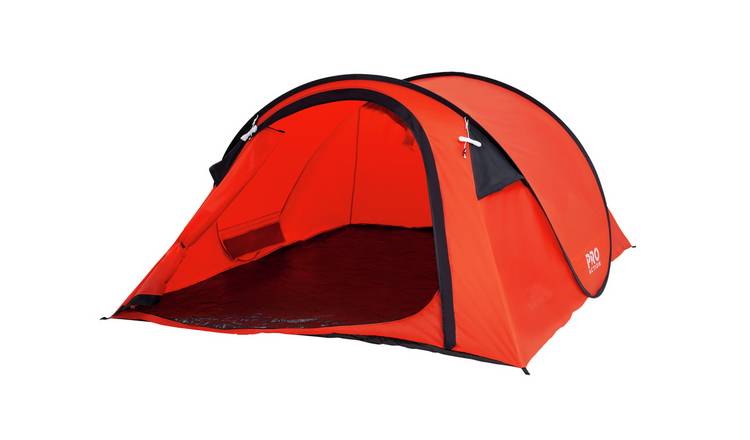 ProAction 4 Man 1 Room Pop Up Camping Tent - Orange