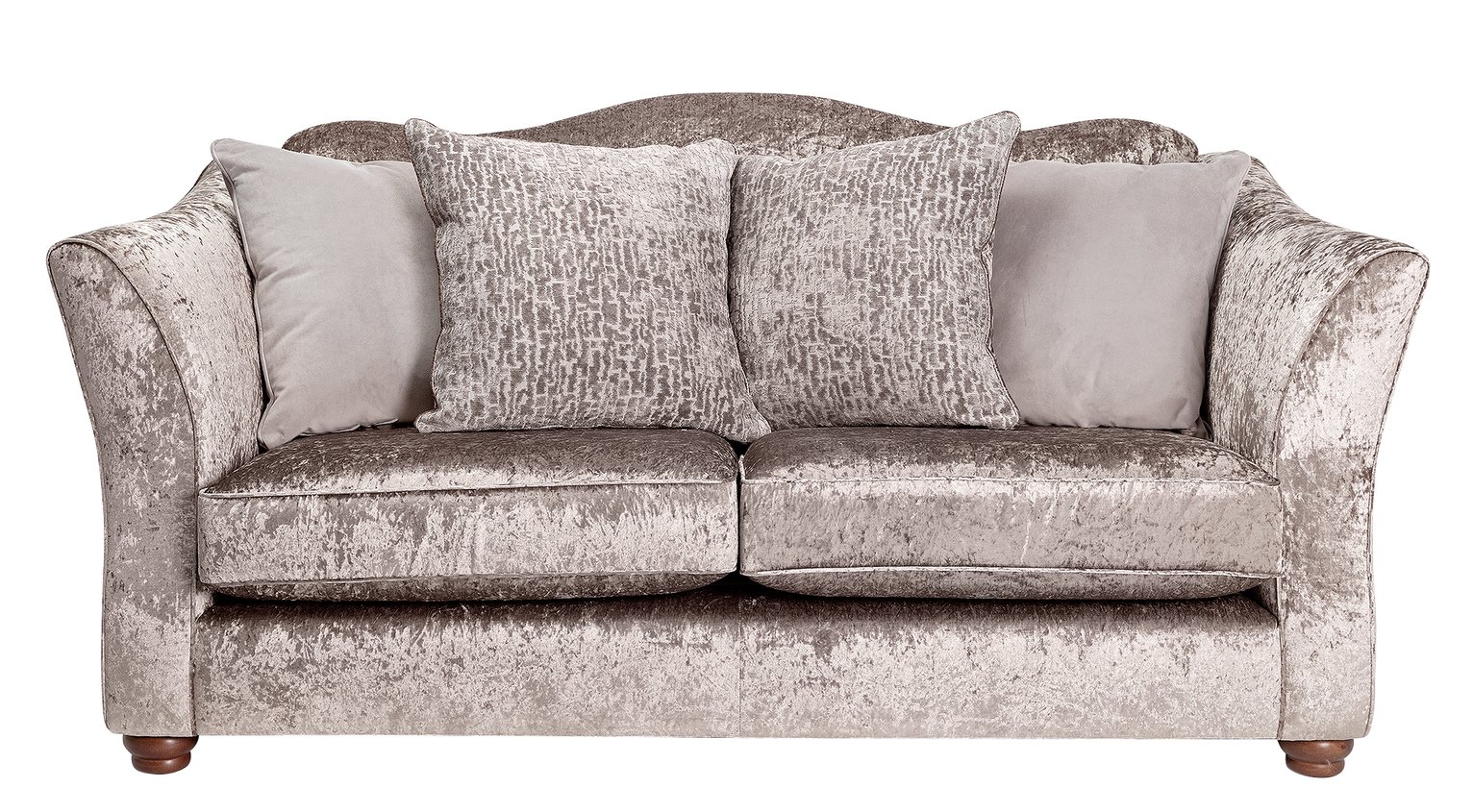Argos Home Fantasia 3 Seater Velvet Sofa - Truffle