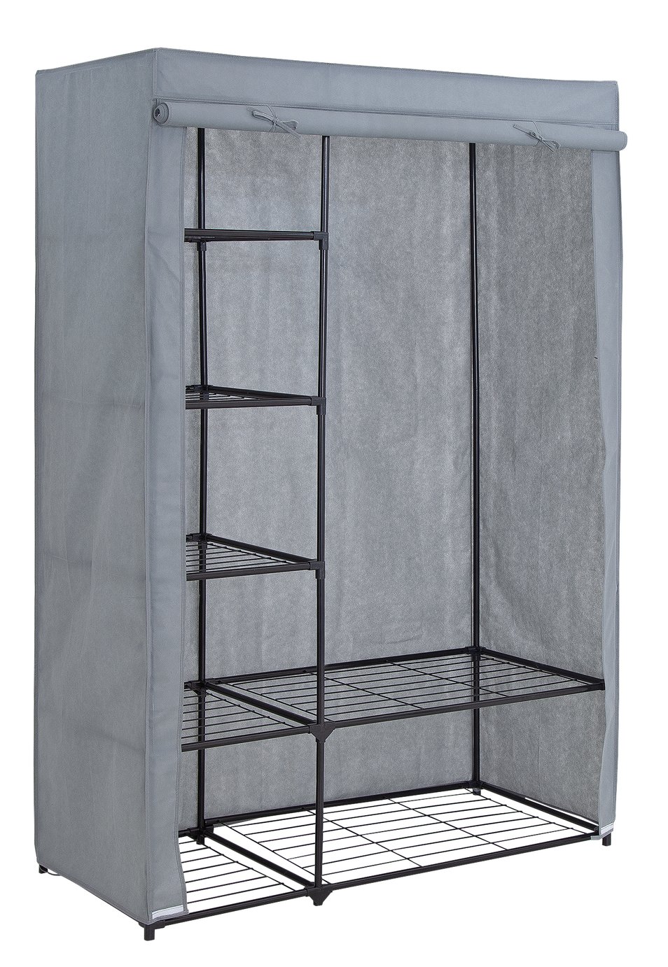 Argos Home Double Metal Framed Fabric Wardrobe - Grey