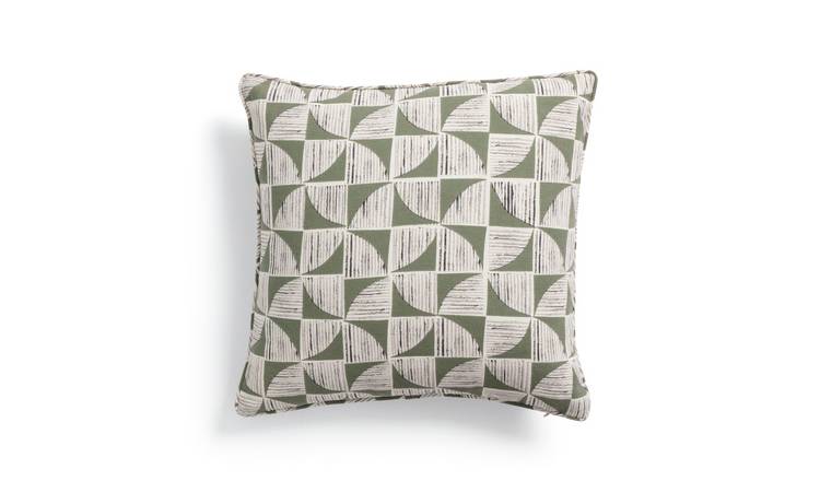 Buy Habitat Cabin Geo Printed Cushion Cover Olive Argos