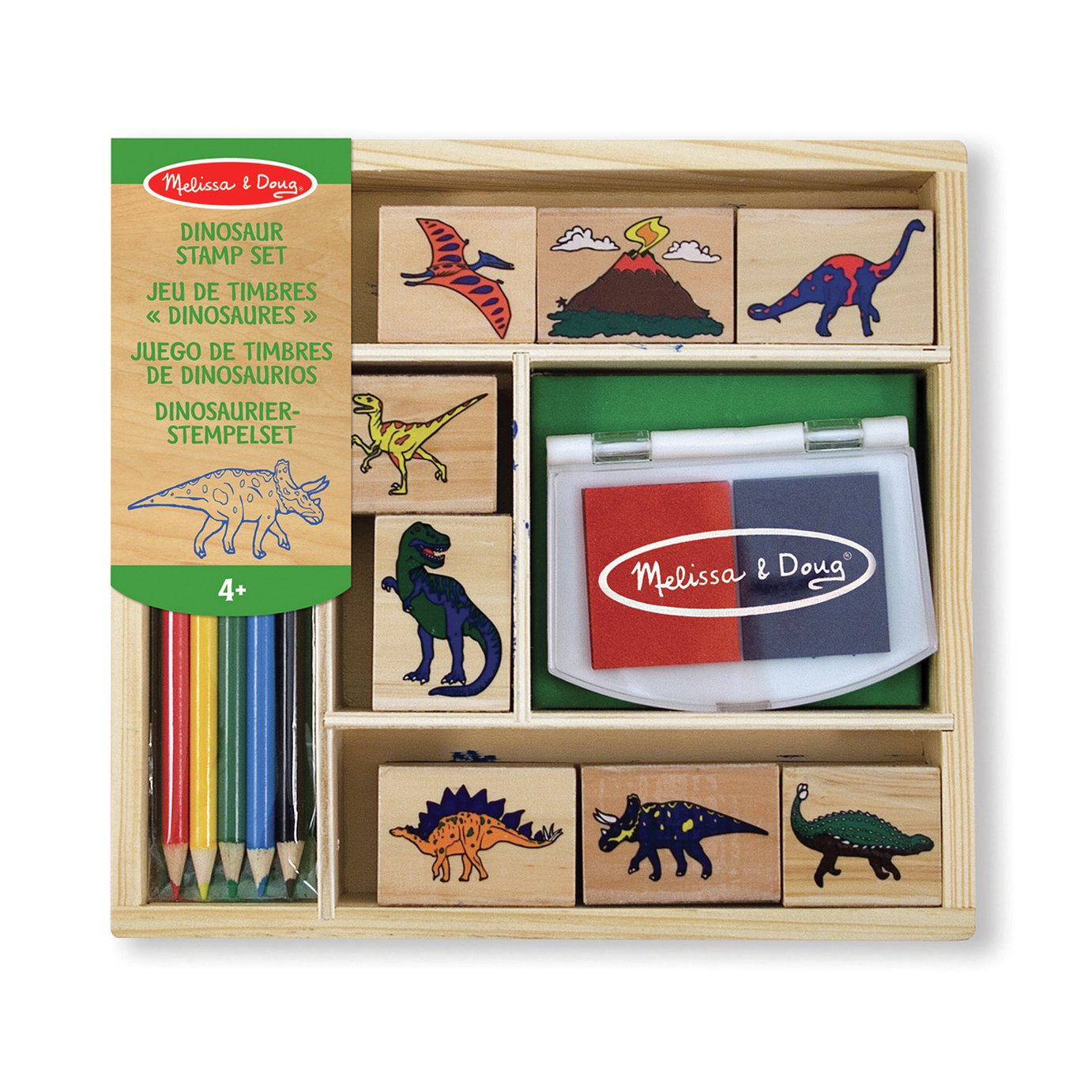 Melissa & Doug Wooden Dinosaur Stamp Set