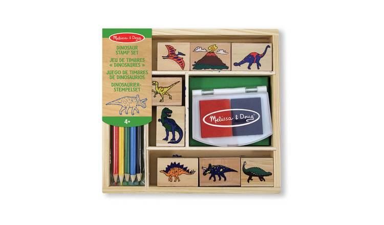 Buy Melissa Doug Wooden Dinosaur Stamp Set Drawing and painting toys Argos