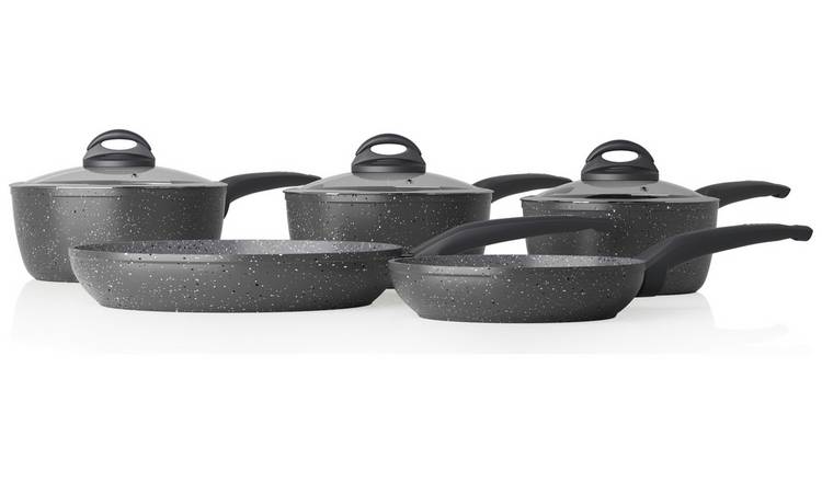 Tower Saucepan Set, Cerastone, Forged Aluminium with Easy Clean Non-Stick  Ceramic Coating, Graphite, 3 Piece