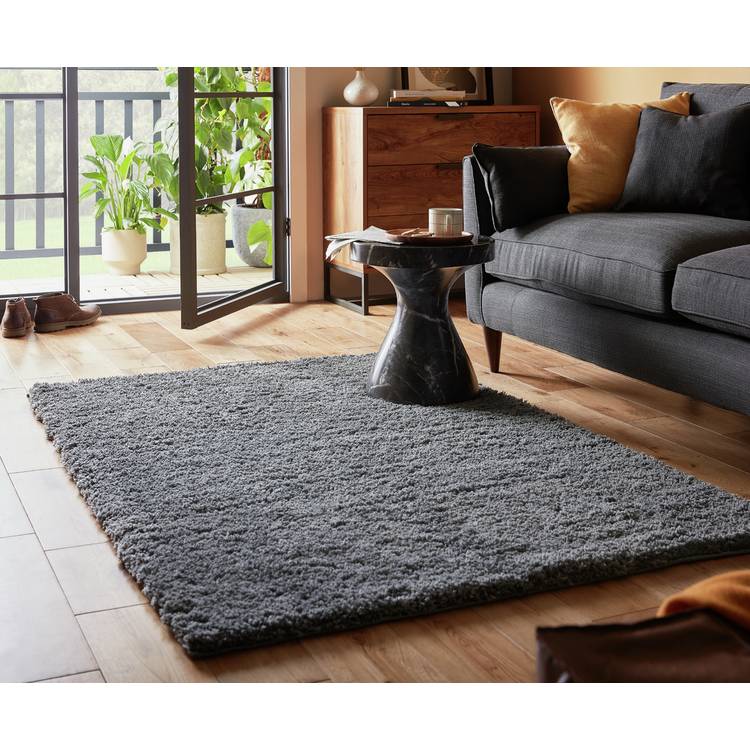 Habitat Cosy Flint Grey Shaggy Rug - 80x150cm 0