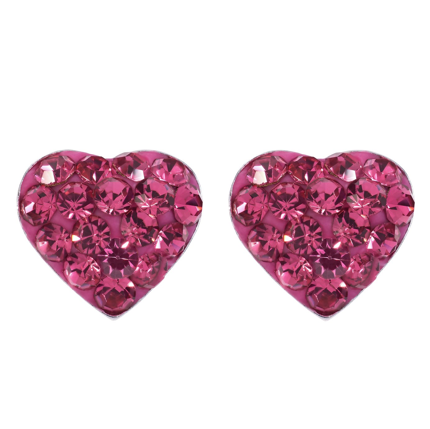 Revere  Sterling Silver Pink Crystal Heart Stud Earrings Review