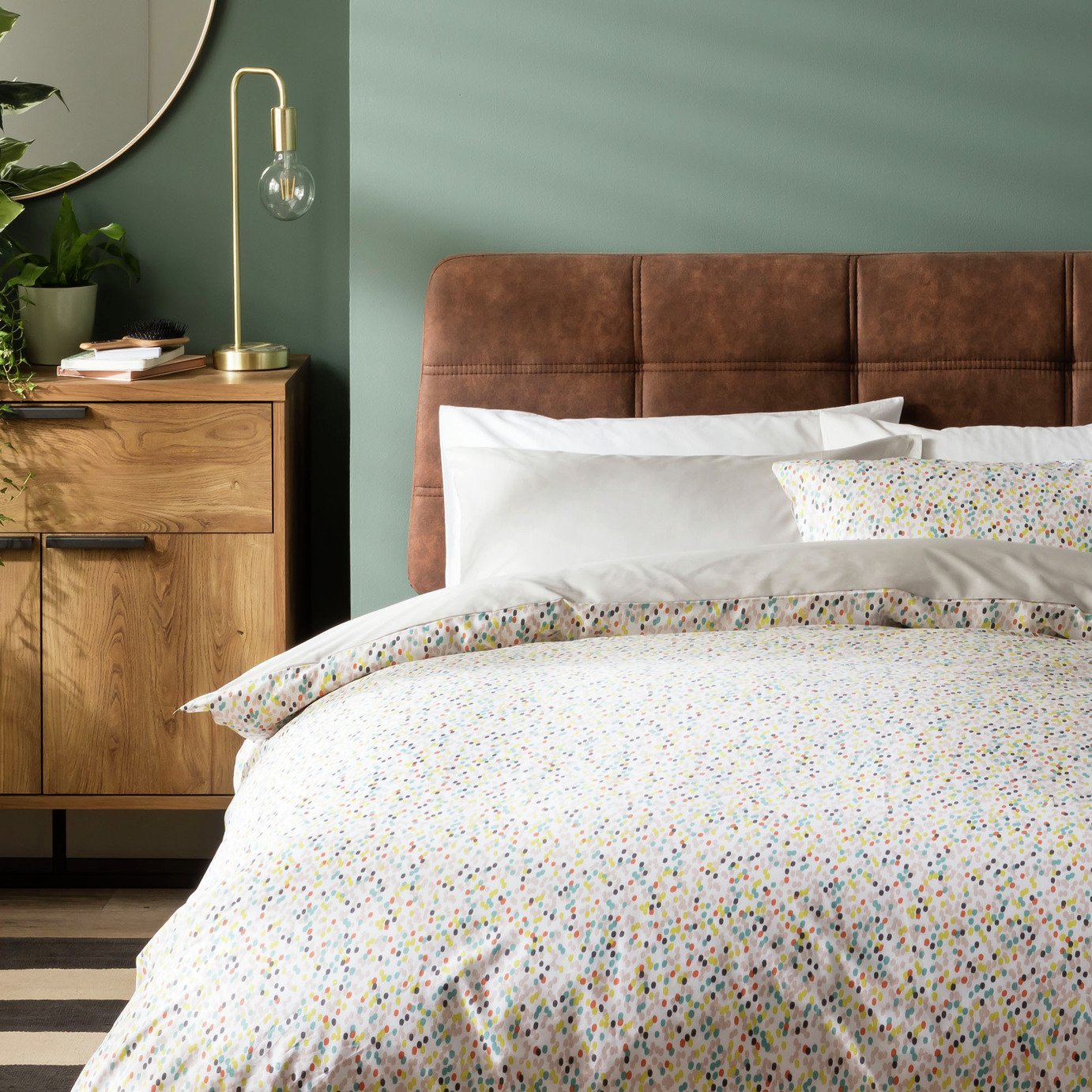 Habitat Cotton Angelica Dots Multicolour Bedding Set -Double