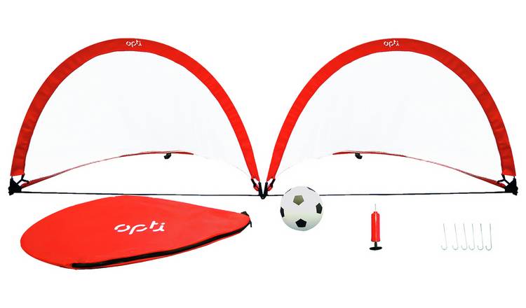 Opti Ball, Pump and 3 x 4ft Pop Up Football Goal - Set of 2