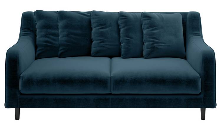 Habitat Swift 3 Seater Velvet Sofa - Blue