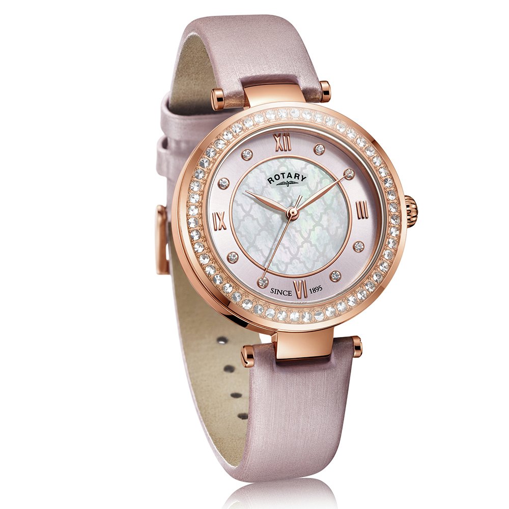 Rotary Ladies Blush Satin Strap Watch 9342862 Argos Price