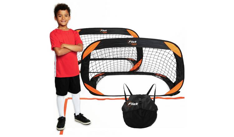 Football Flick Training Goals & Pitch Back Pack - Set Of 2