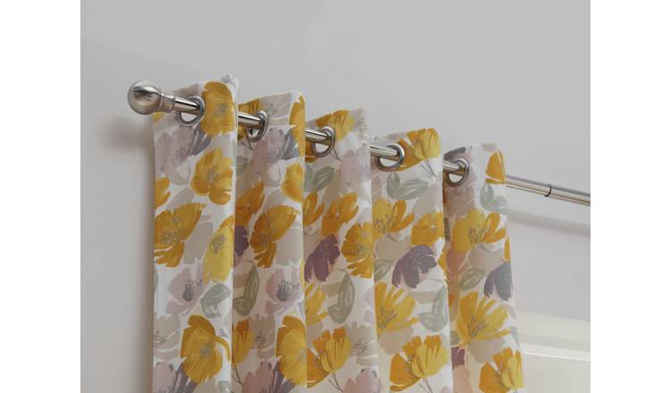 Habitat Floral Printed Fully Lined Eyelet Curtains