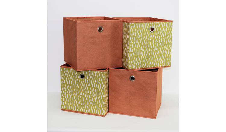 Habitat Set of 4 Squares Boxes - Mustard Dash