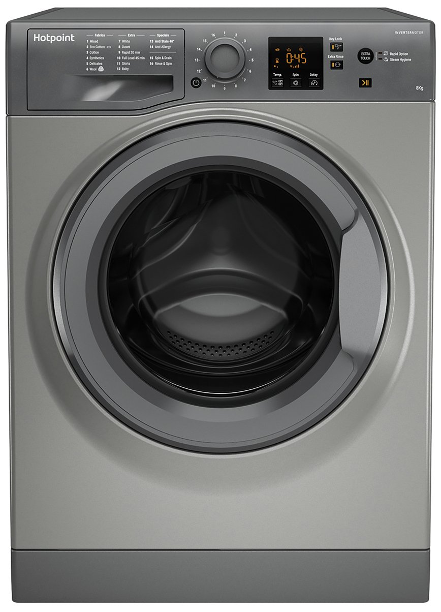 Hotpoint NSWM863CGG 8KG 1600 Spin Washing Machine - Graphite