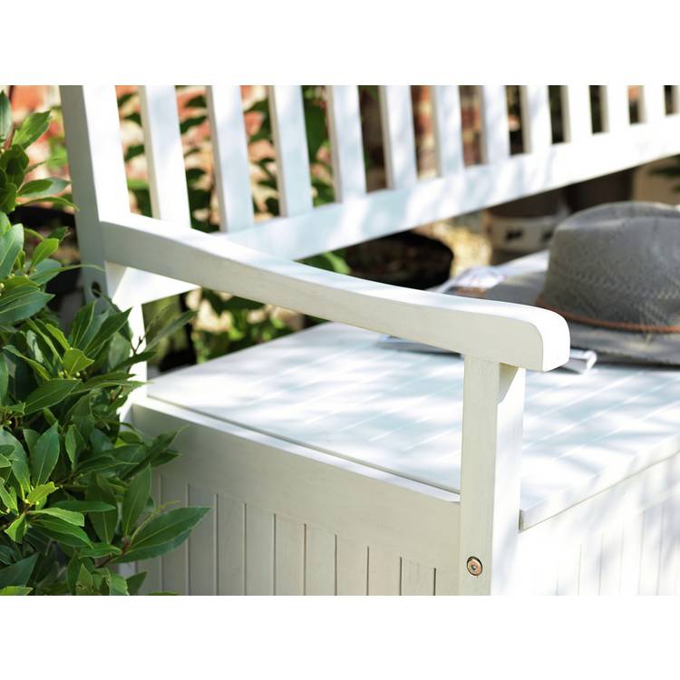 Habitat Henrietta 3 Seater Wooden Garden Bench with Storage 0