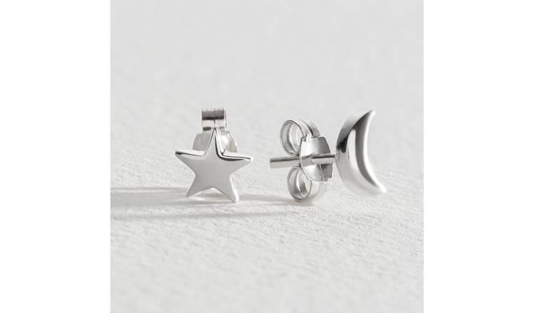 Silver sleeper earrings on sale argos