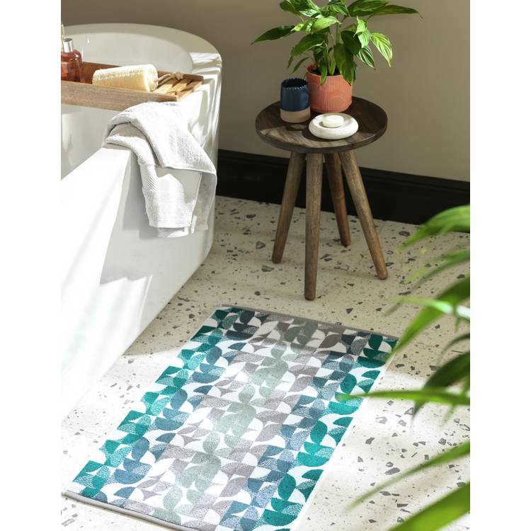 Habitat Geometric Bath Mat - Blue & Green 0