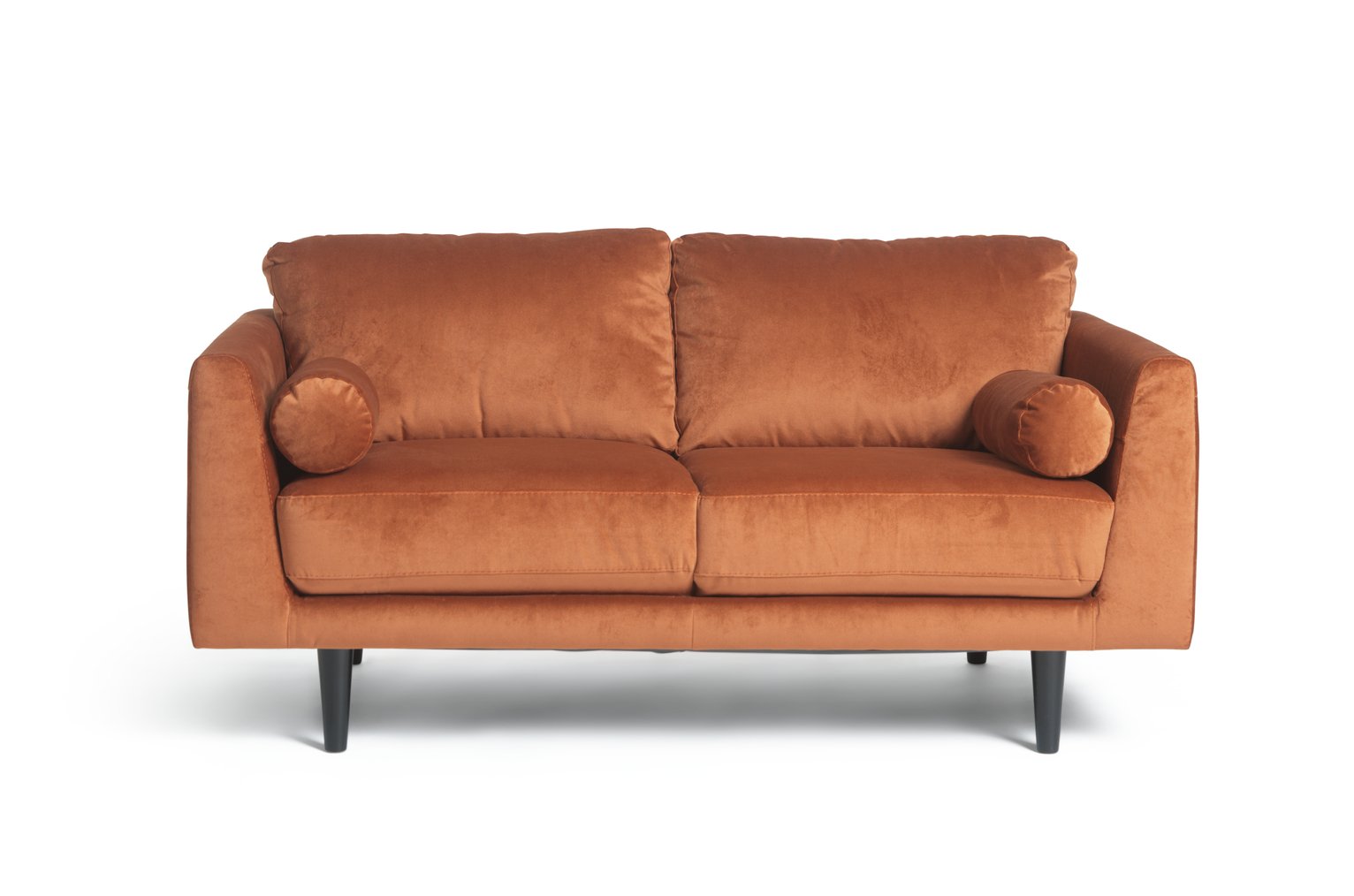 Habitat Jackson 2 Seater Velvet Sofa - Orange