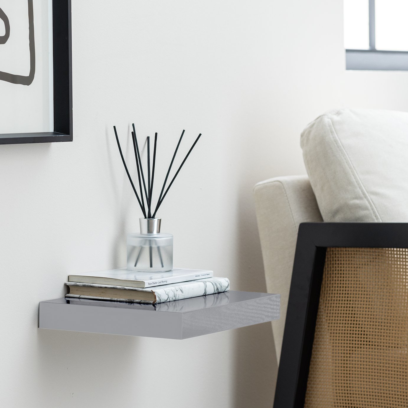 Habitat Jak 30cm Floating Shelf - Grey