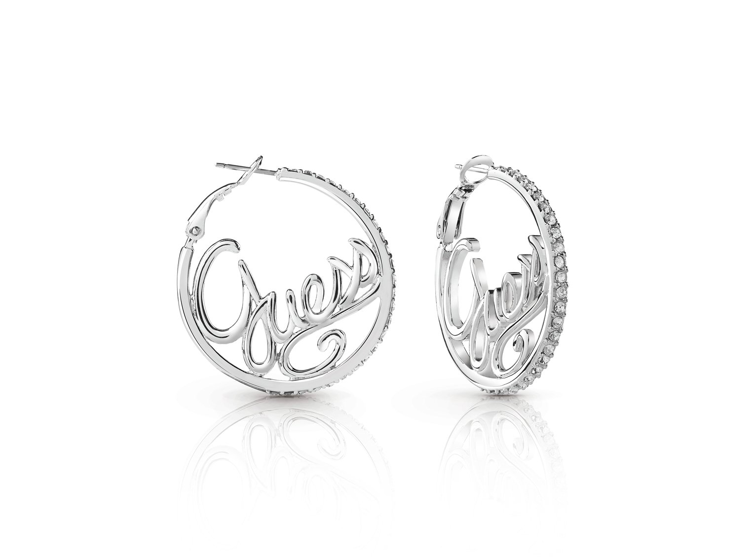 Guess Swarvoski Crystal Set Silver Hoop Earrings Review