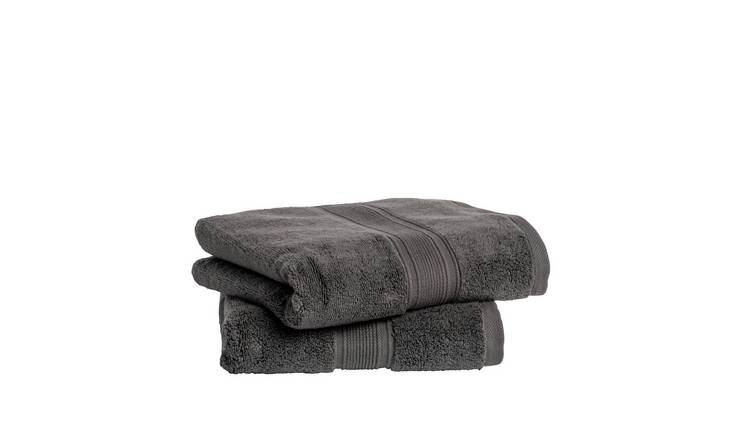 Habitat Supersoft 2 Pack Hand Towel - Dark Grey