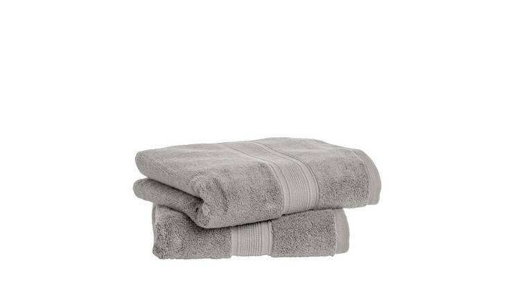 Habitat Supersoft 2 Pack Hand Towel - Silver