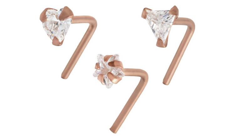 State of Mine Cubic Zirconia Nose Studs - Set of 3