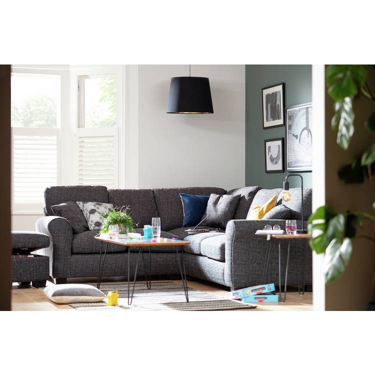 Argos Home Lisbon Fabric Corner Sofa - Charcoal 0