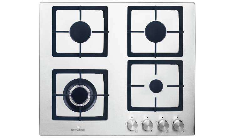 New World NWLE60S Electric Gas Hob - Stainless Steel