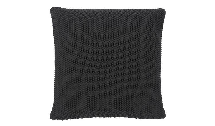 Habitat Paloma Knitted Cotton Cushion - Grey - 45x45cm