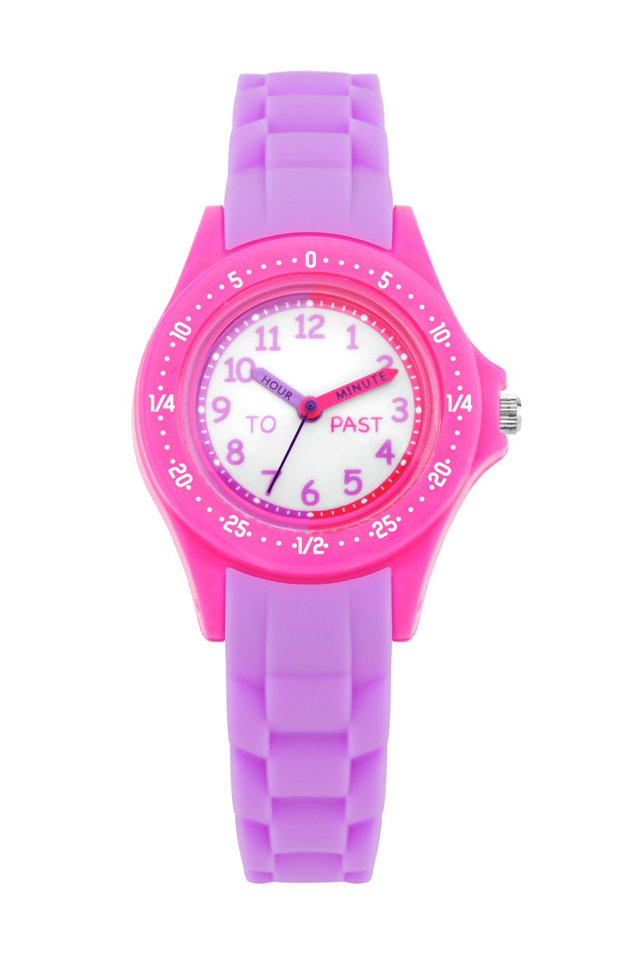 Little Tix Kids Intercity Pink & Purple Silicone Strap Watch