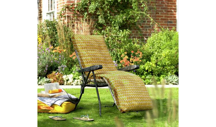 Buy Argos Home Folding Metal Sun Lounger Yellow Garden