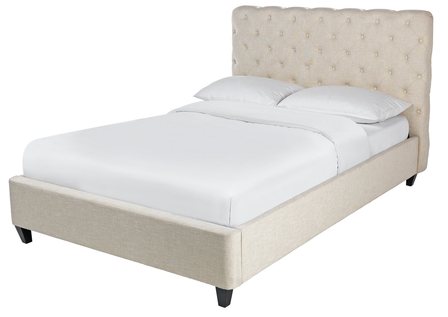 Argos Home Bouton Upholstered Kingsize Bed Frame - Natural
