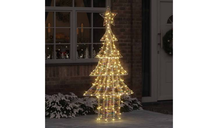 Walplus Artificial Christmas Tree - Warm White - 91 x 30 x 181 cm