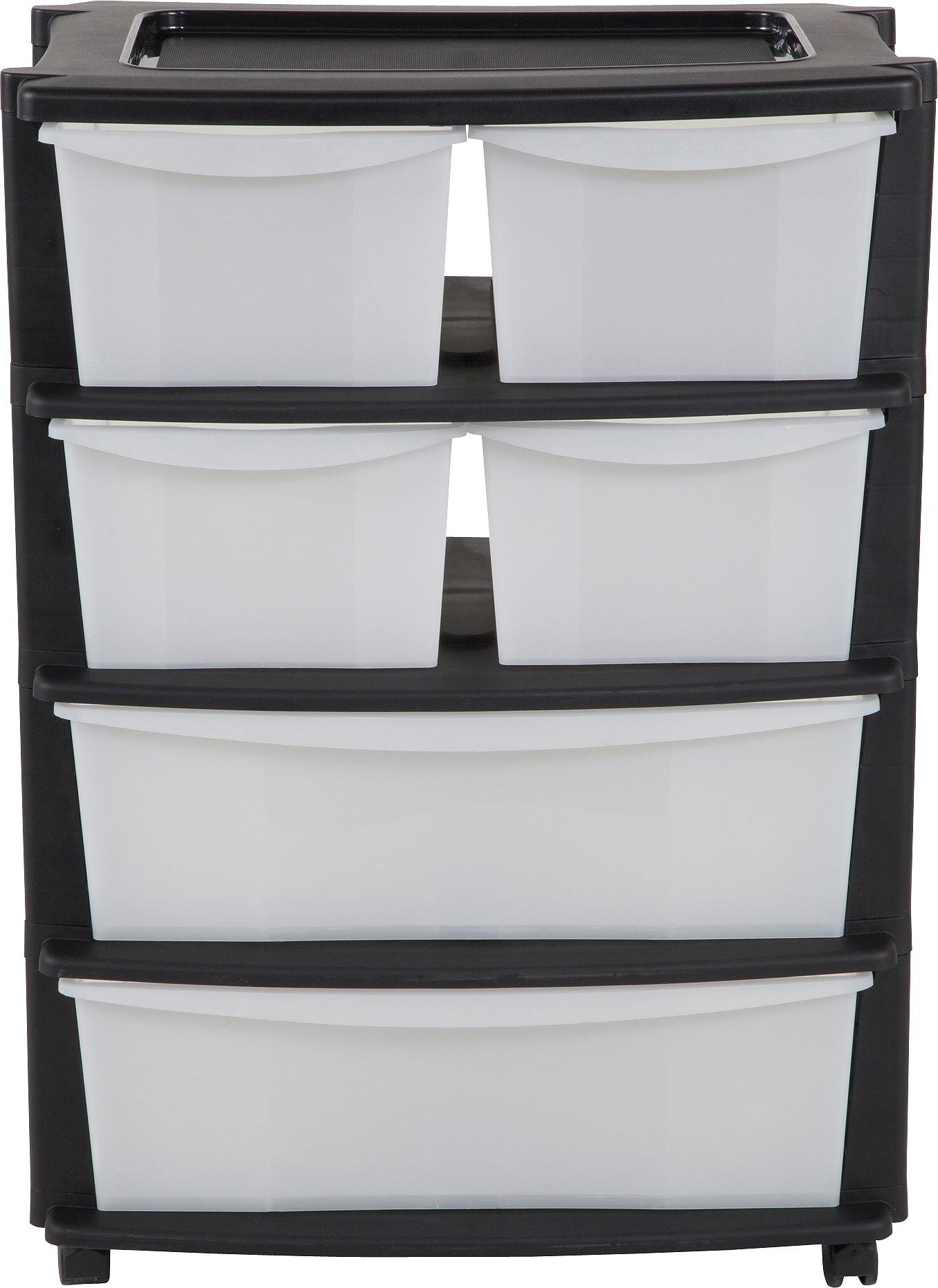 Argos Home 6 Drawer Black Plastic Wide Tower Storage Unit