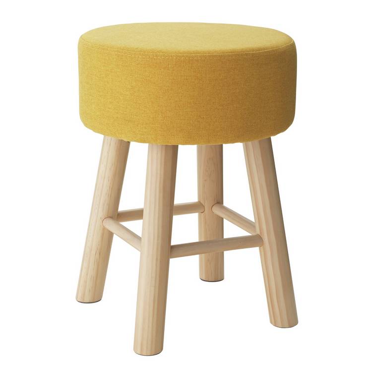 Habitat Sophie Small Fabric Stool - Yellow 0