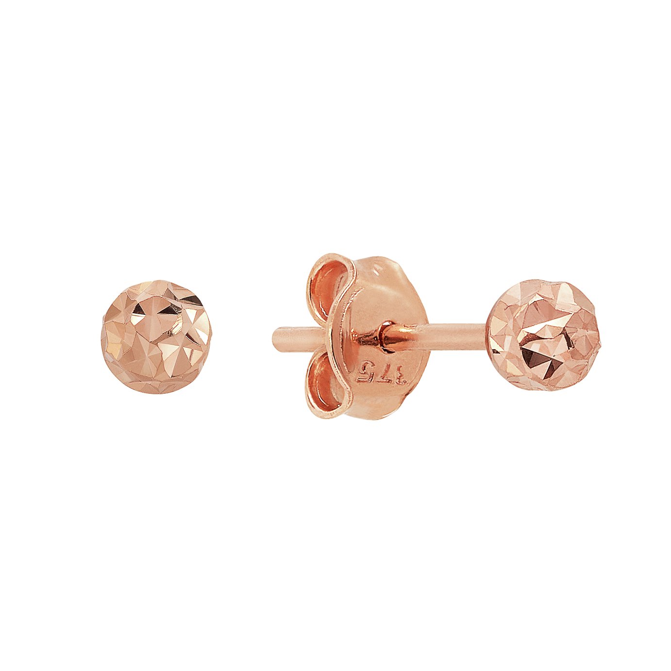 real rose gold stud earrings