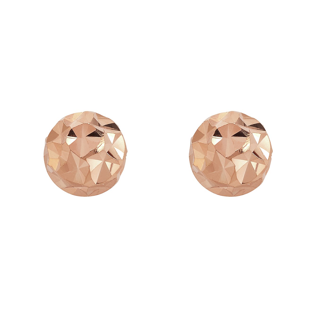 Revere 9ct Rose Gold Diamond Cut Ball Stud Earrings Review