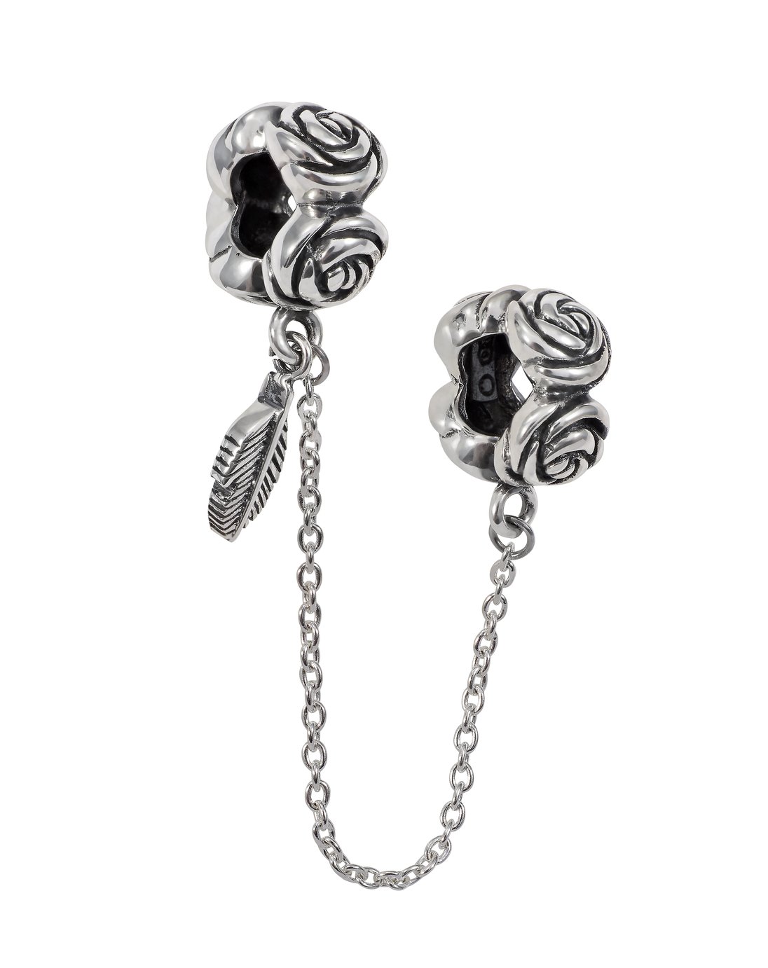 Moon & Back Sterling Silver Roses Charm Bracelet