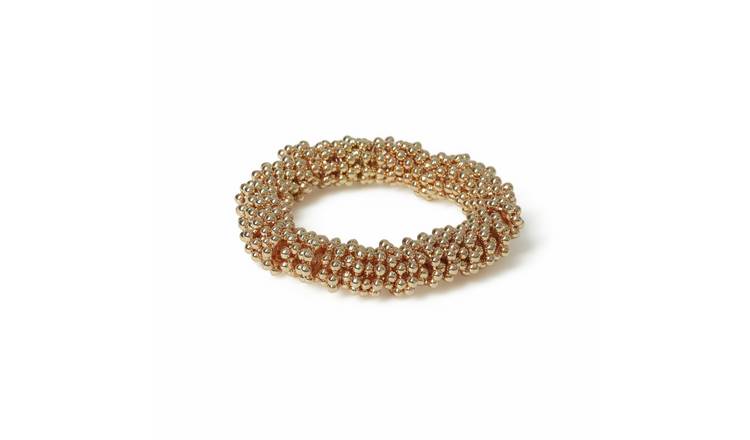 Freedom Gold Tone Metallic Beads Stretch Bracelet