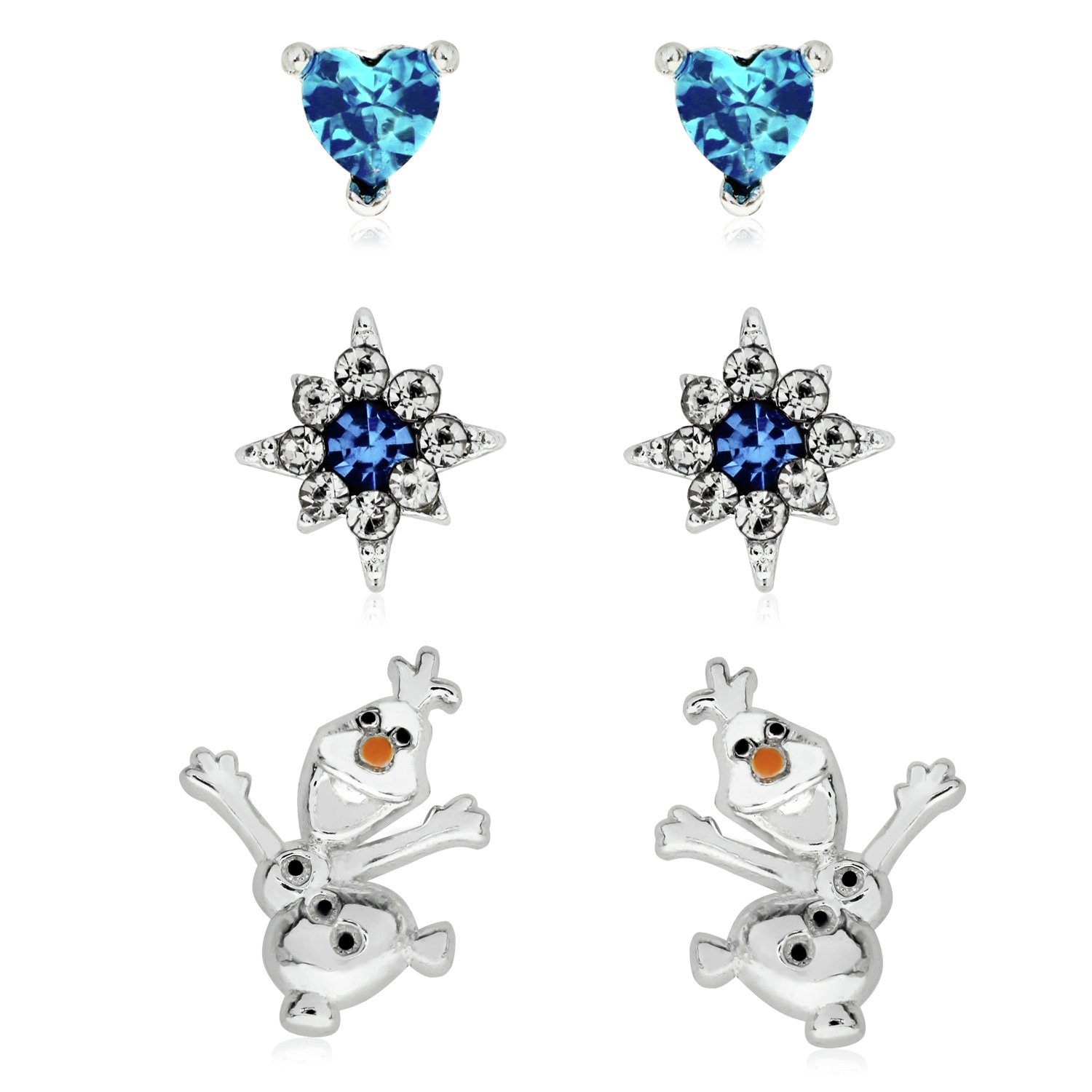Disney Frozen Silver Coloured Olaf Stud Earrings - Set of 3