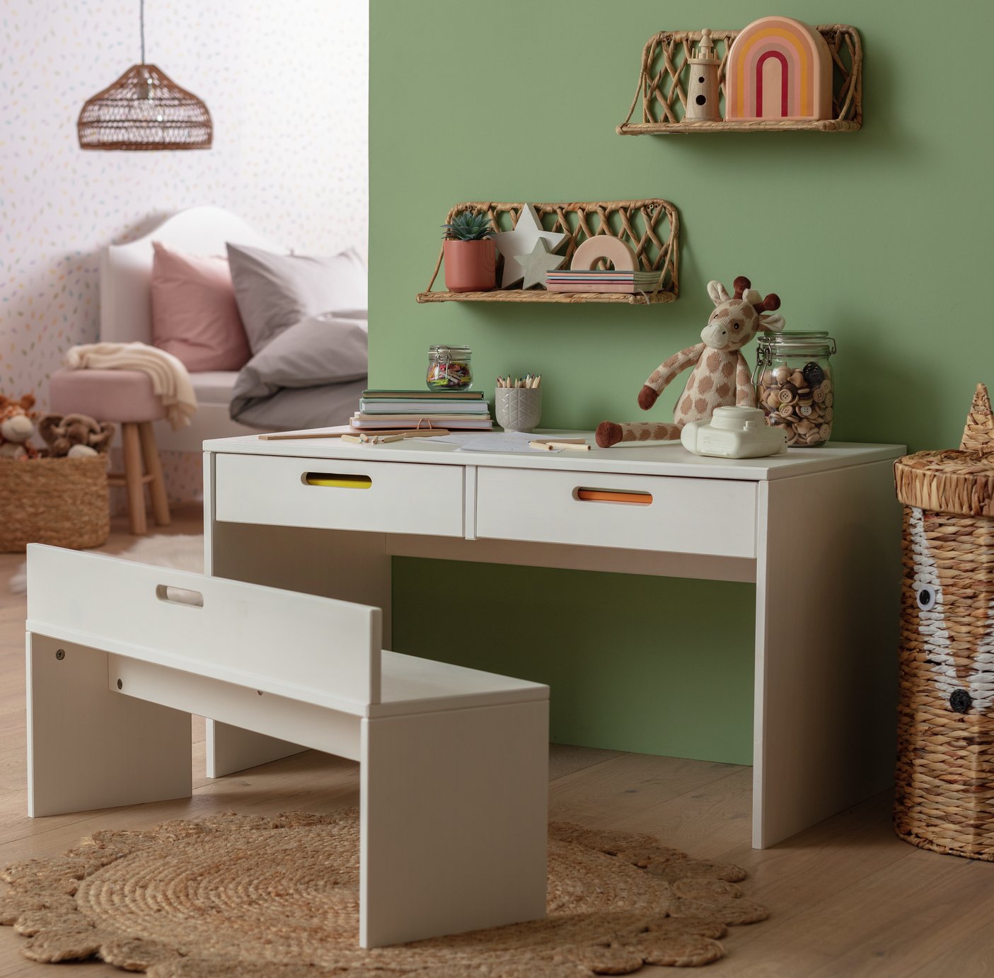 Habitat Kids Rico Desk and Bench - White