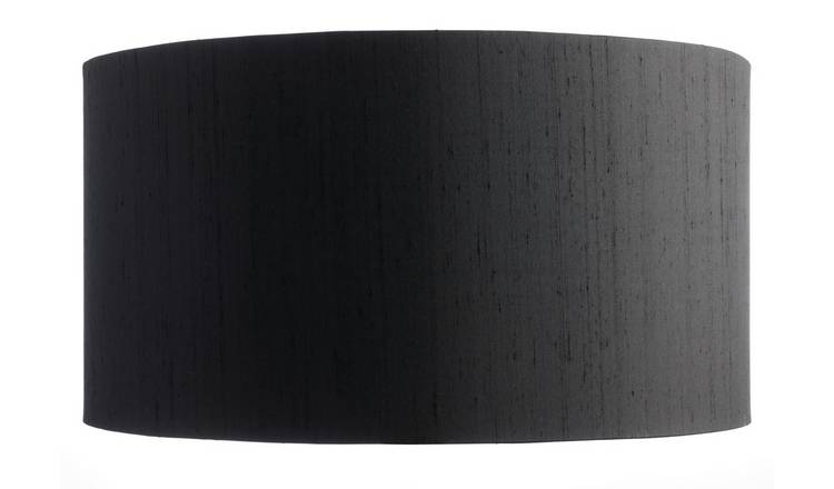 Habitat Drum Silk 49cm Shade - Black