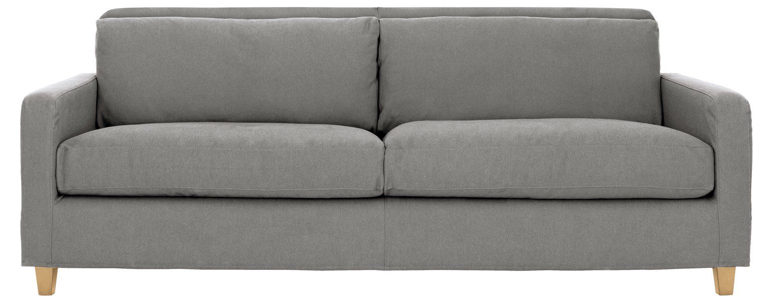 Habitat Chester Fabric 3 Seater Sofa - Light Feet - Grey