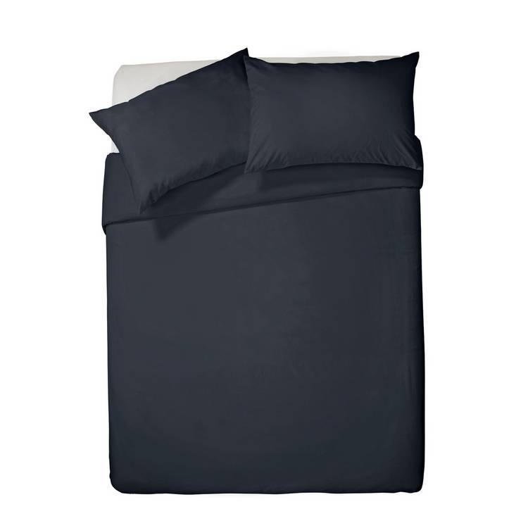 Habitat Pure Cotton 200TC Navy Bedding Set - Double 0